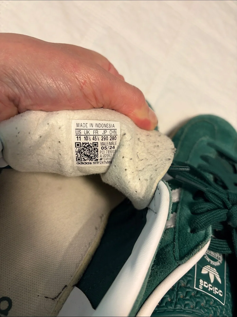 adidas Green Suede Men's Sneakers with White Stripes